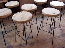 Bar Stools Made From Reclaimed Wood With Metal Legs 4 small