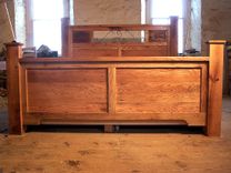 Reclaimed Wood And Hand Forged Wrought Iron Accents Craftsman Style Platform Storage Bed 3 small