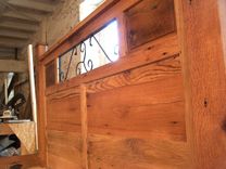 Reclaimed Wood And Hand Forged Wrought Iron Accents Craftsman Style Platform Storage Bed 4 small