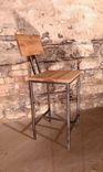 Modern Style Bar Stools With Back Rest Made From Reclaimed Wood And Metal 2 small