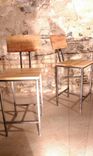 Modern Style Bar Stools With Back Rest Made From Reclaimed Wood And Metal 3 small