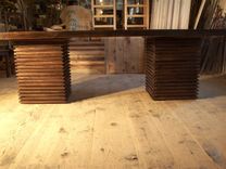 Custom Crafted From Reclaimed Wood Urban Modern Pedestal Table 1 small