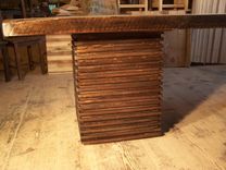 Custom Crafted From Reclaimed Wood Urban Modern Pedestal Table 2 small