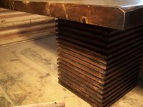 Custom Crafted From Reclaimed Wood Urban Modern Pedestal Table 4 small