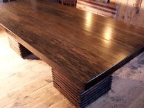 Custom Crafted From Reclaimed Wood Urban Modern Pedestal Table 5 small