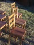 Reclaimed Antique Wormy Chestnut Rustic Dining Chairs 3 small