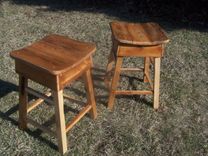 Reclaimed Wood Primitive Style Saddle Stools Made In Reclaimed Wood 3 small