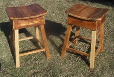 Reclaimed Wood Primitive Style Saddle Stools Made In Reclaimed Wood 4 small