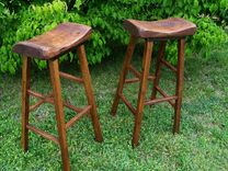 Reclaimed Oak Live Edge Bar Stools 1 small