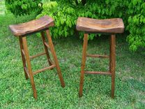 Reclaimed Oak Live Edge Bar Stools 3 small