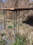 Breakfast Table With Reclaimed Wood Plank Top And Industrial Style Mid Century Modern Hairpin Legs 4 small