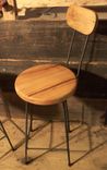 Reclaimed Maple Swivel Bar Stools With Rebar Legs And Back Rest 4 small