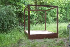 Modern Style Four Poster Platform Bed From Reclaimed Wood 2 small