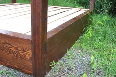 Modern Style Four Poster Platform Bed From Reclaimed Wood 5 small