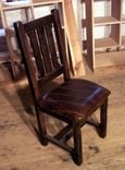 Reclaimed Oak Rustic Mission Dining Chairs With Upholstered Leather Seats 1 small