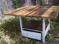 Reclaimed Wood Kitchen Table With Storage Base 1 small
