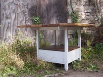 Reclaimed Wood Kitchen Table With Storage Base 2 small