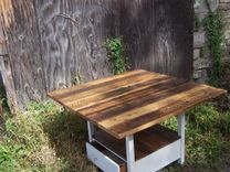 Reclaimed Wood Kitchen Table With Storage Base 3 small