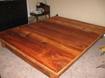 Platform Bed Frame With Drawers From Reclaimed Antique Pine 1 small