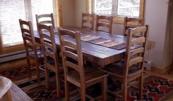 Wormy Chestnut Dining Chairs With Arched And Contoured Slats 1 small