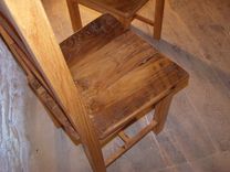 Wormy Chestnut Dining Chairs With Arched And Contoured Slats 4 small