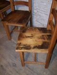 Wormy Chestnut Dining Chairs With Arched And Contoured Slats 5 small