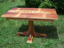 Reclaimed Heart Pine Pedestal Table 1 small