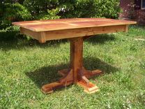 Reclaimed Heart Pine Pedestal Table 2 small