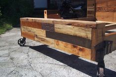 Steampunk Bed From Reclaimed Wood And Vintage Iron Wheels 6 small