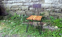 Hipster Industrial Dining Chairs With Hairpin Rebar Legs And Reclaimed Wood 1 small