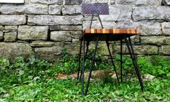 Hipster Industrial Dining Chairs With Hairpin Rebar Legs And Reclaimed Wood 5 small