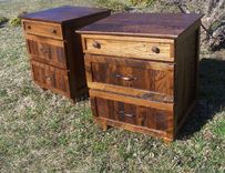 Rustic Oak Nightstand With 3 Drawers 1 small