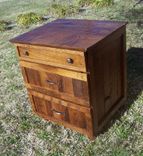 Rustic Oak Nightstand With 3 Drawers 2 small