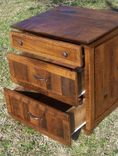 Rustic Oak Nightstand With 3 Drawers 4 small