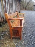 Reclaimed Wood Relaxed Back Farm Bench With Armrests 4 small