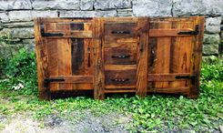 Rustic Bathroom Vanity From Reclaimed Wormy Chestnut 1 small