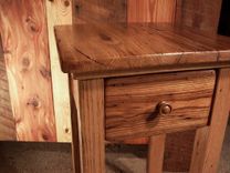 Wormy Chestnut Reclaimed Wood End Table With Drawer 1 small