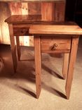 Wormy Chestnut Reclaimed Wood End Table With Drawer 3 small