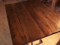 Reclaimed Wood Dining Table With Contemporary Metal Base 4 small