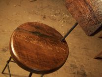 Reclaimed Oak Bar Stools With Industrial Legs And Back Rest 3 small