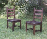 Reclaimed Antique Oak Rustic Dining Chairs 4 small