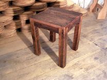 Solid Oak Rustic Parsons Style End Table 1 small