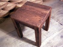 Solid Oak Rustic Parsons Style End Table 2 small