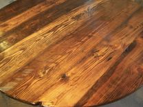 Large Round Coffee Table With Industrial Metal Base 5 small