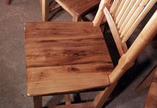 Reclaimed Wormy Chestnut Wheat Sheaf Spindle Back Chairs 3 small