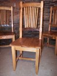 Reclaimed Wormy Chestnut Wheat Sheaf Spindle Back Chairs 4 small