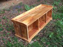 Classic Reclaimed Heart Pine Country Hall Storage Bench 3 small
