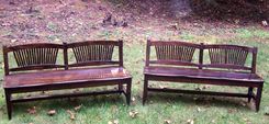 Reclaimed Antique Oak Rustic Spindle Back Bench 3 small