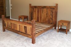 Cabin Style Reclaimed Wormy Chestnut Bed Frame 2 small