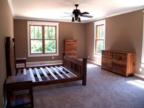 Cabin Style Reclaimed Wormy Chestnut Bed Frame 4 small